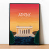 Athens sunset poster - Kawaink
