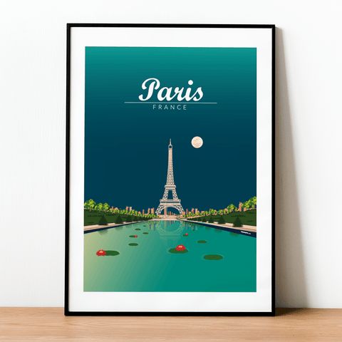 Paris night poster - Kawaink