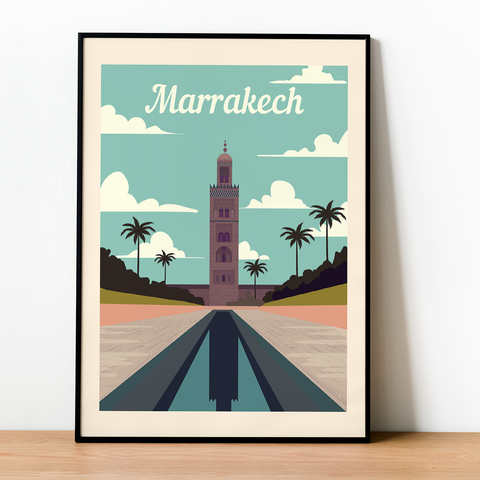 Affiche rétro Marrakech