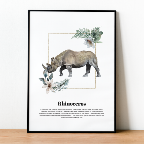 Rhino minimalistisches Poster