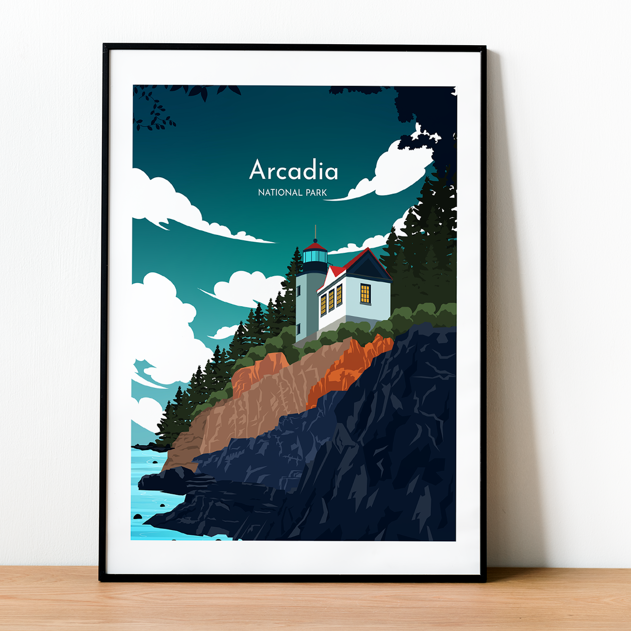 Arkadien, Nationalpark. Nachtplakat– Kawaink