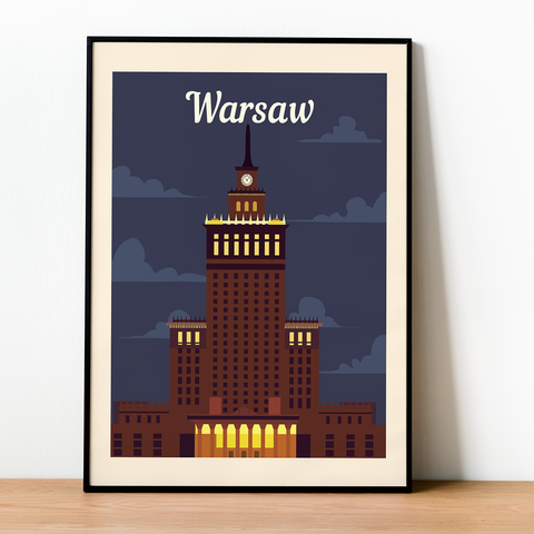Affiche rétro de Varsovie