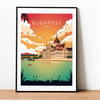 Budapest sunset city poster