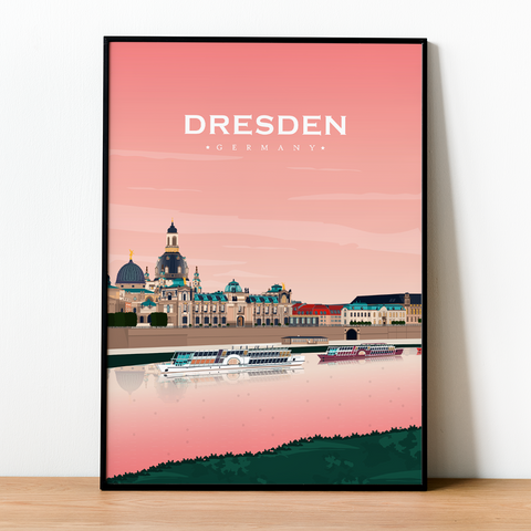 Dresden rosa Stadt Poster