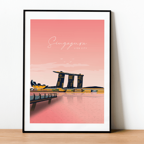 Singapur rosa Poster
