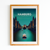 Hamburg night city poster