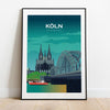 Cologne / Köln poster night - Kawaink