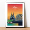 Cologne / Köln sunset city poster