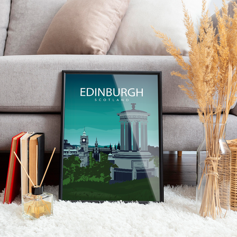 Edinburgh night city poster