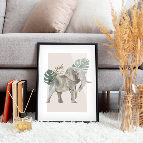 Elephant minimalist poster