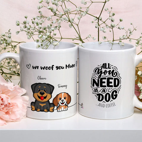 Your dogs on a mug - up to 4 dogs