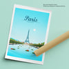 Paris day city poster