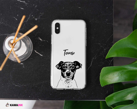 Your Pet on a Tough, Slim, or Clear case for Iphone or Samsung. Digital illustration in Black.