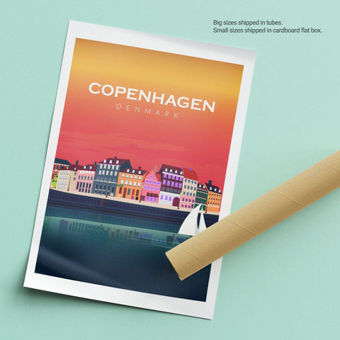 Copenhagen sunset poster - Kawaink