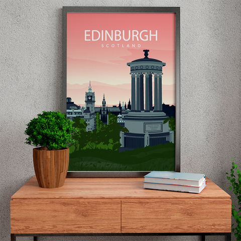 Edinburgh pink city poster