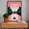 Hamburg pink city poster