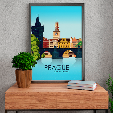 Prager Plakat hellblau