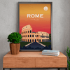 Rome, Italy, city poster - Kawaink