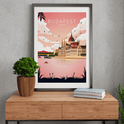 Budapest pink poster - Kawaink