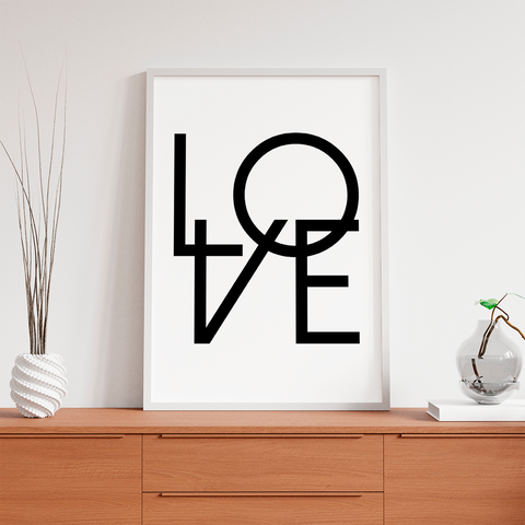 Love minimalist wall art - Kawaink