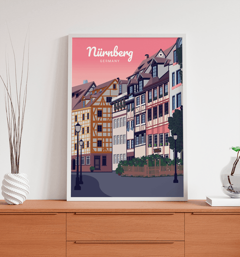 Nuremberg pink poster - Kawaink