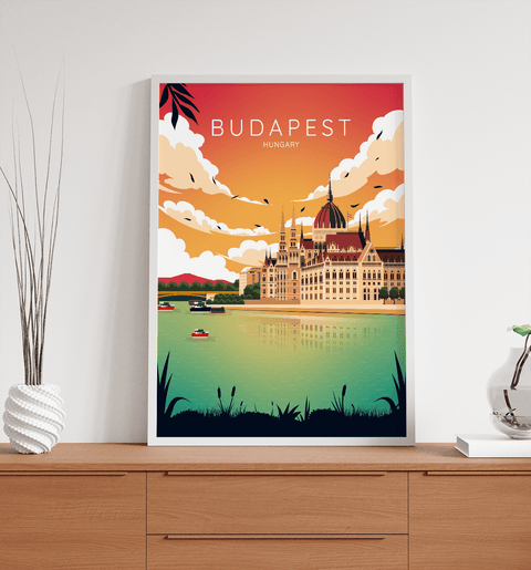 Budapest sunset city poster - Kawaink