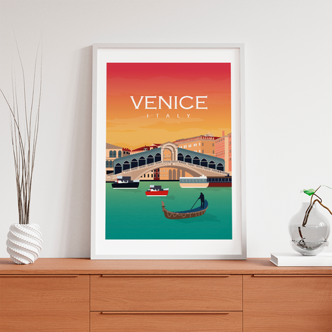 Venice sunset art print - Kawaink