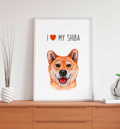 Ich liebe meinen Shiba, Poster für Tierliebhaber