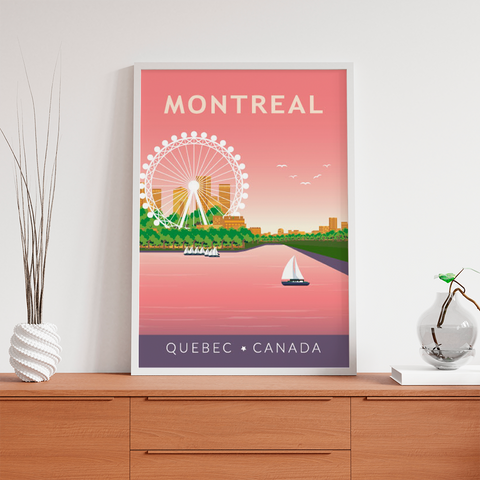 Montreal rosa Stadt Poster