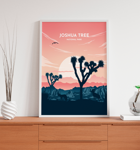 Joshua Tree, parc national. affiche rose