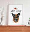 I love my German Shepherd, poster for pet lovers - Kawaink