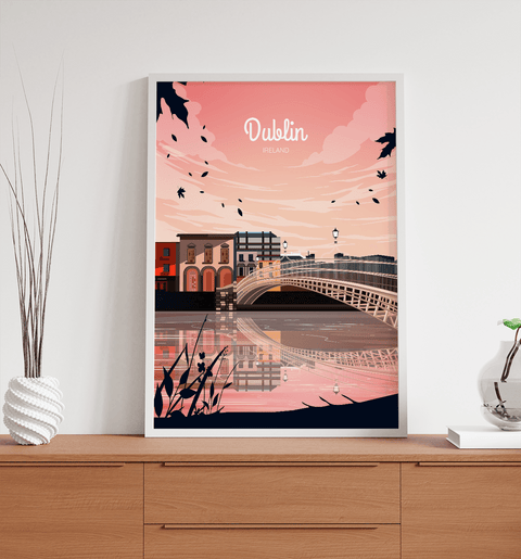 Dublin rosa Stadt Poster