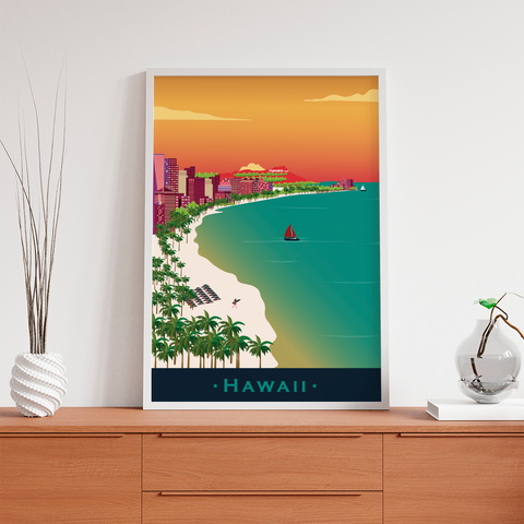 Hawaii poster sunset - Kawaink