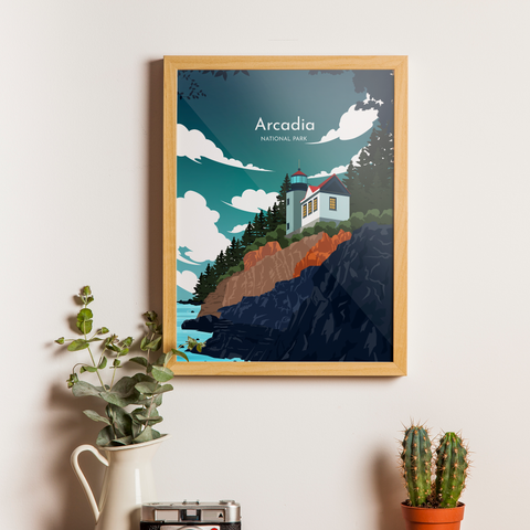 Arcadia, National Park. night poster