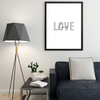 Love poster black and white