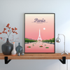 Paris pink city poster