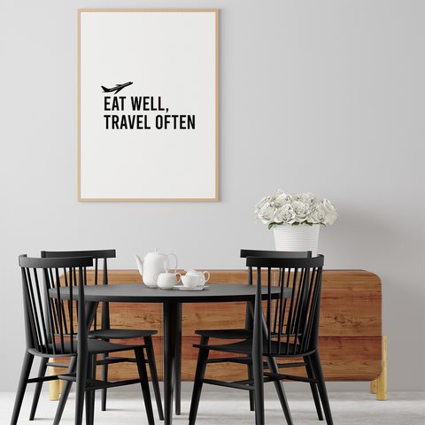 Eat well, travel often poster