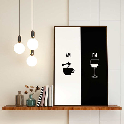 AM-PM coffee or wine poster