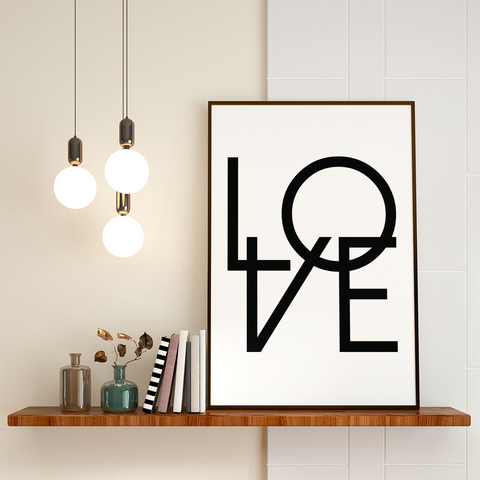 Love minimalist wall art - Kawaink