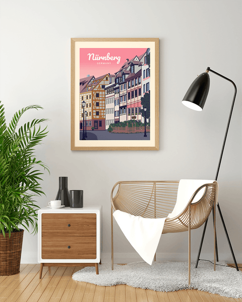 Nuremberg pink poster - Kawaink