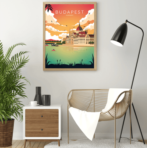 Budapest sunset city poster - Kawaink