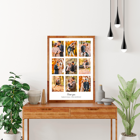Fotocollage Anpassbar mit Rahmen, Leinwand, Acryl oder Poster. 9 Bilder