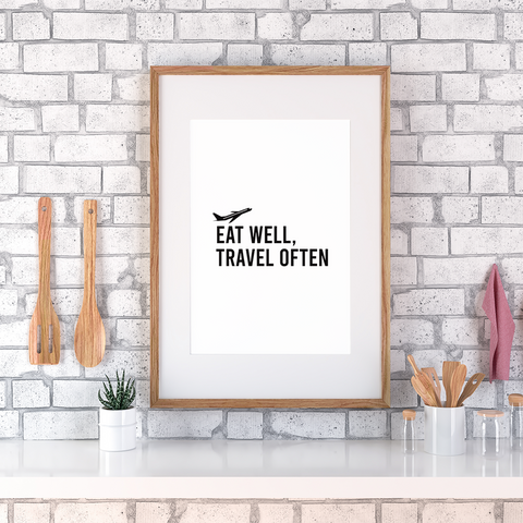 Eat well, travel often poster