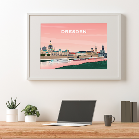 Dresden rosa Plakat horizontal