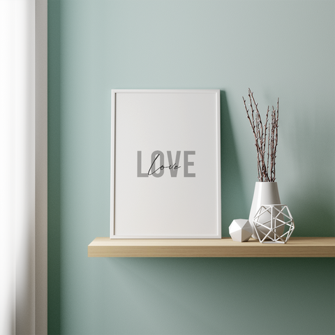 Love poster black and white