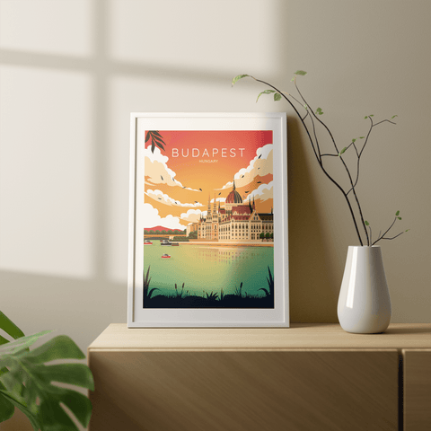Budapest sunset city poster - Kawaink