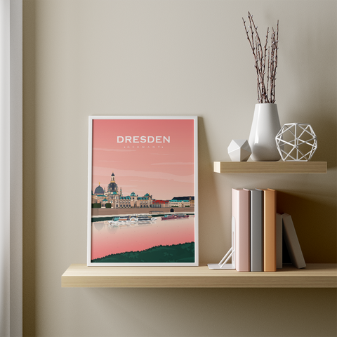 Dresden rosa Stadt Poster
