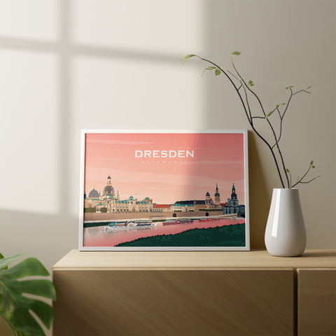 Lever du soleil de Dresde peinture horizontale