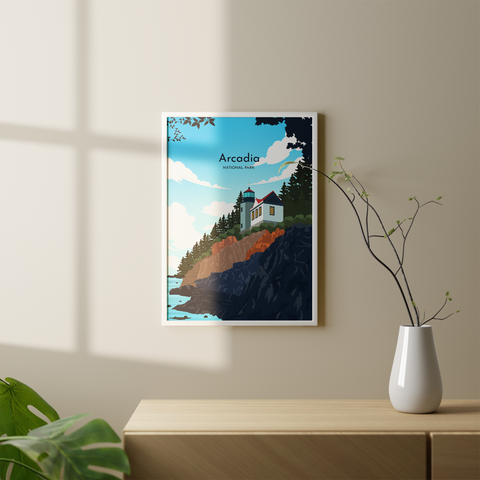 Arkadien, Nationalpark. Tagesplakat