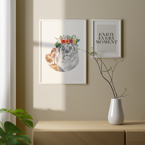 Affiche minimaliste Lion